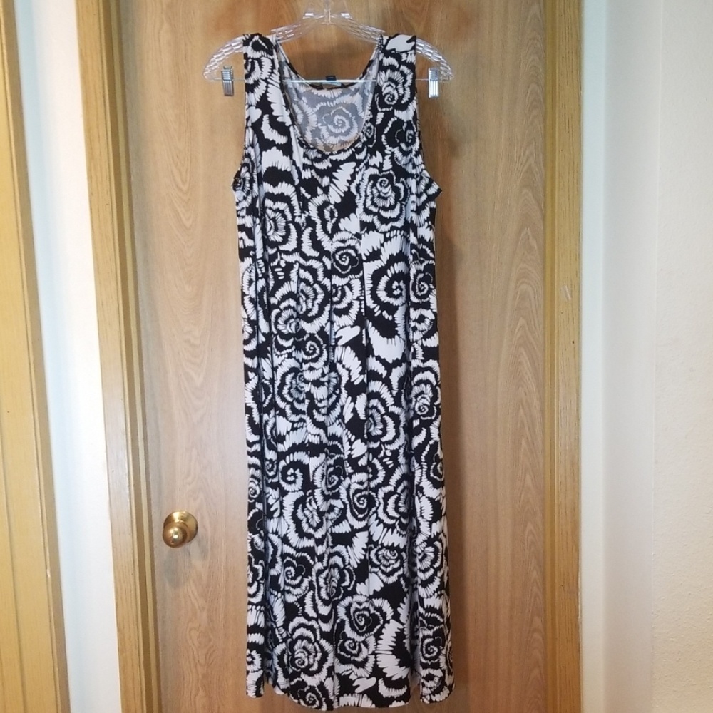 George b&w floral a-line dress